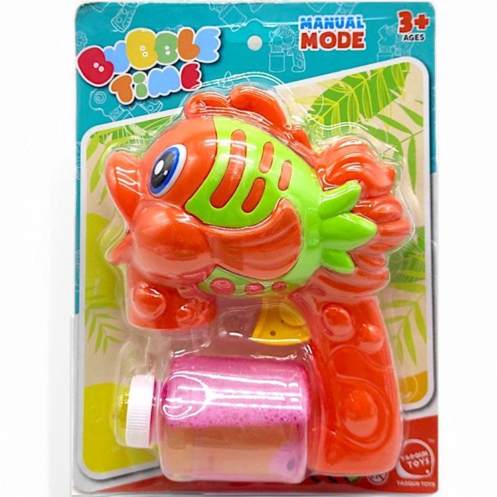 Пістолет з мильними бульбашками "Рибка" механічний (помаранчевий)