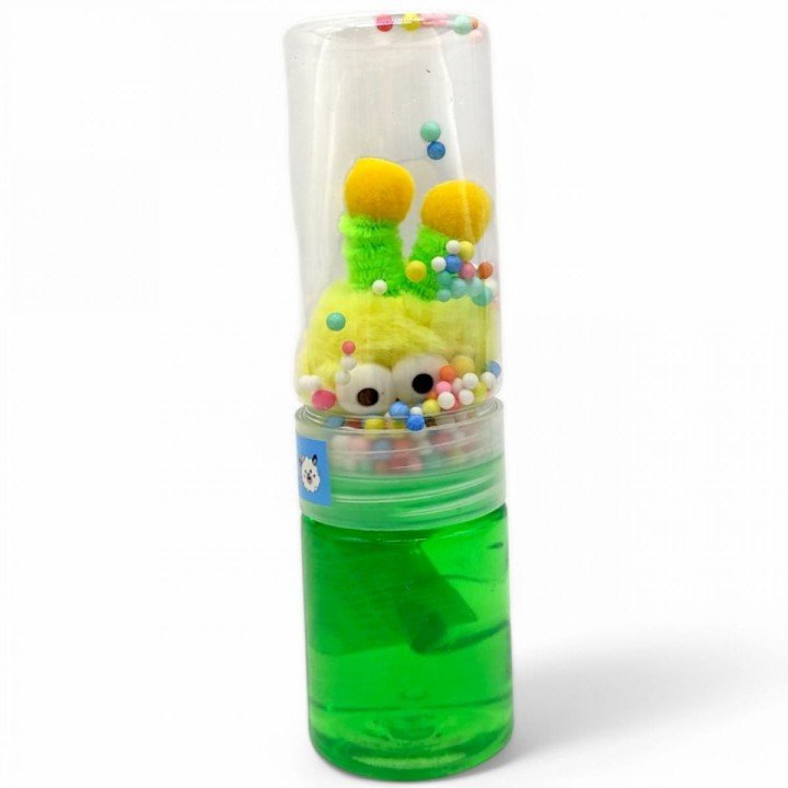 Слайм з кульками і фігуркою "Пухнастик" (зелений)
