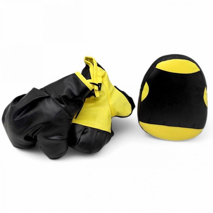 Боксерський набір детский - рукавички та лапа (жовто-чорний)
