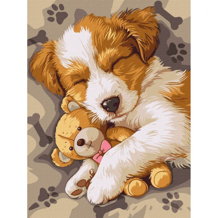 Картина по номерах "Сплячий джек-рассел" 30х40 см