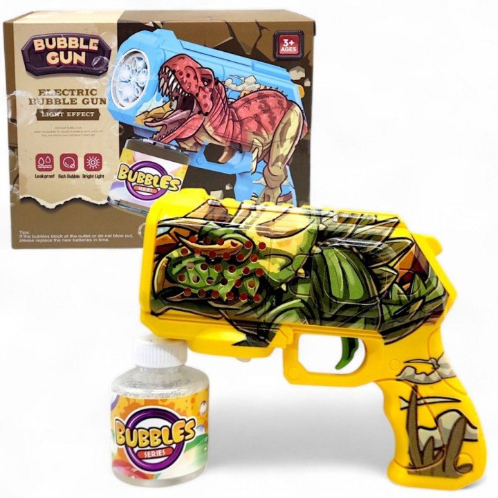 Пістолет з мильними бульбашками "Динозавр" (жовтий)