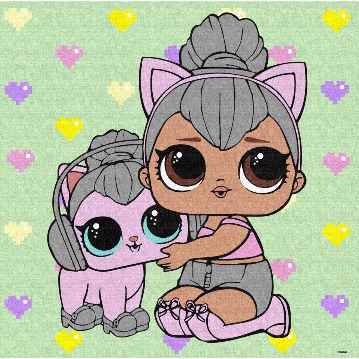 Картина за номерами "L. O. L. Surprise! TroopSurprise Kitty Queen With Kitty" 40х40 см