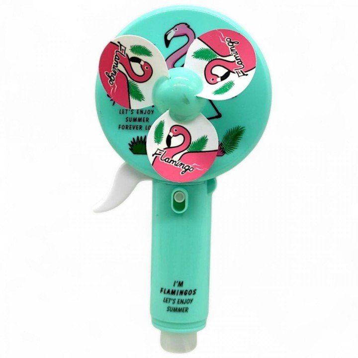 Вентилятор ручний  (18 см) "Фламінго", бірюзовий