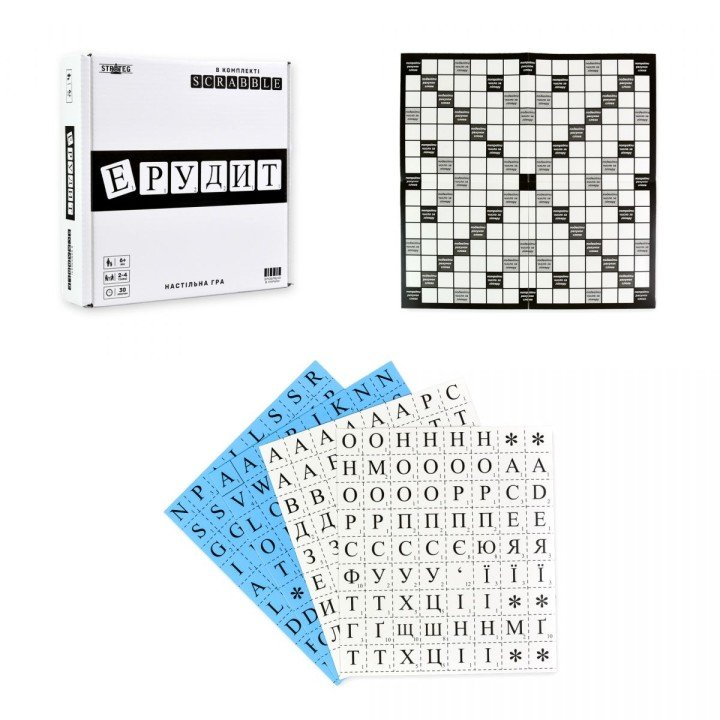 Настільна гра "Ерудит" чорно-білий укр
