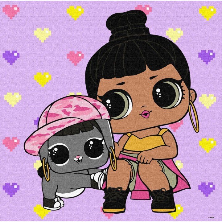 Картина за номерами "L.O.L. Surprise! TroopSurprise Honey Bun With Bunny Hun" 40х40 см