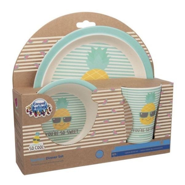 Набір посуду бамбукового "SO COOL" (3 ел) бірюзовий