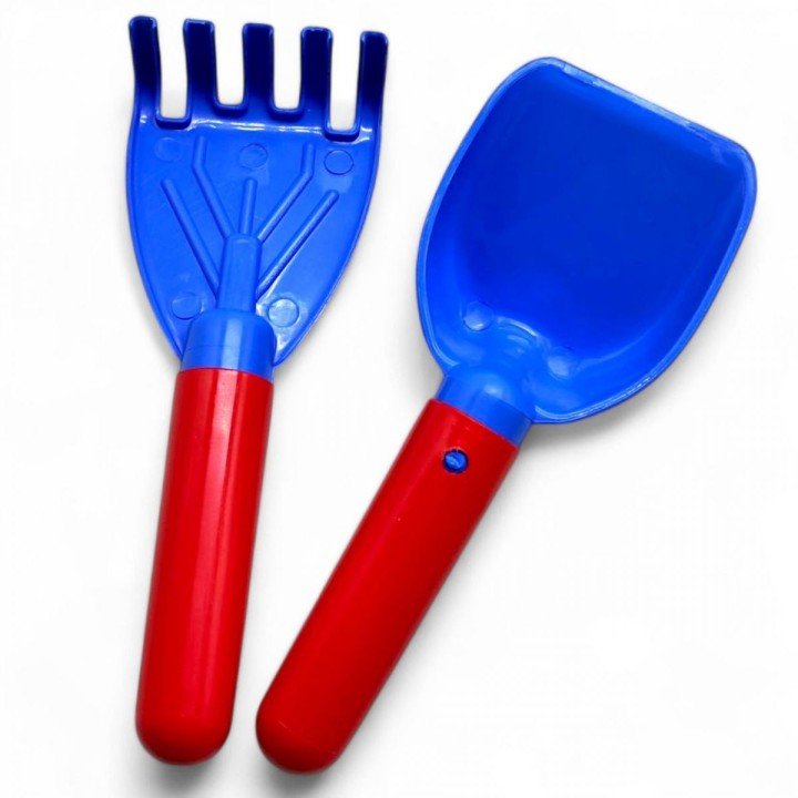 Пісочний набір "Лопатка та граблі" синя+червона