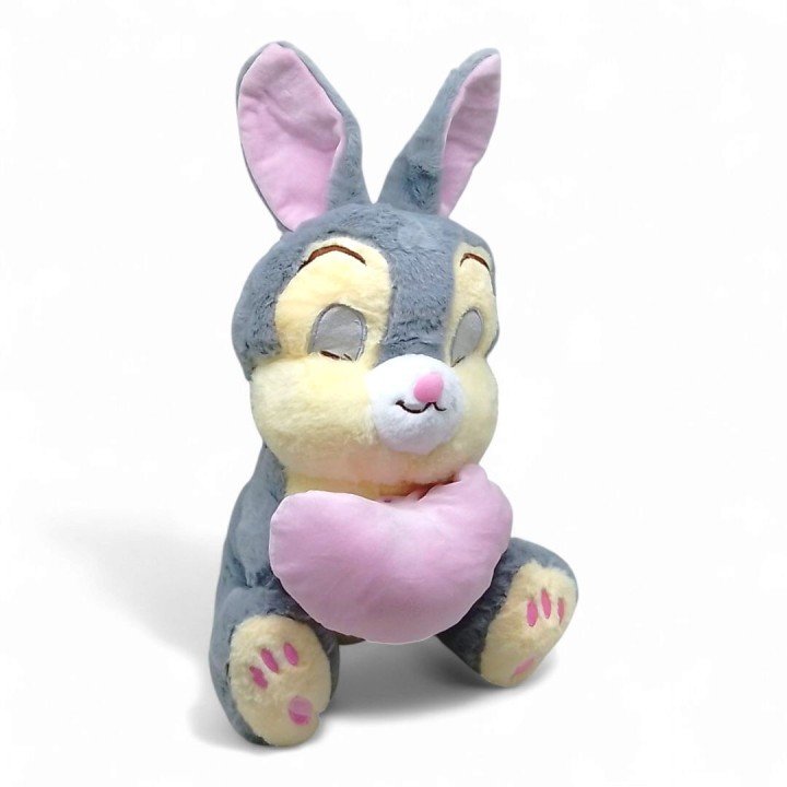 Мʼяка іграшка "Зайка з сердечком", 40 см, сірий
