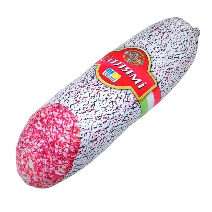 Іграшка м’яка "Ковбаса салямі" розмір 46 см (біла)