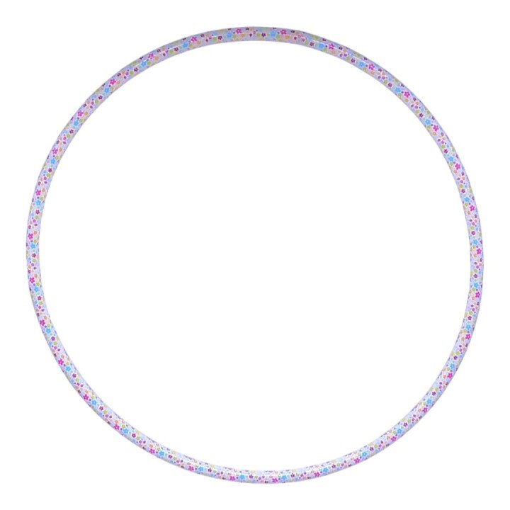 Обруч №1 68 см "Кольорові квіточки" (білий)