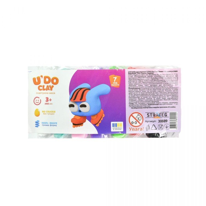 Набір для творчості "U'DO Clay 7 шт." брикет 10 г