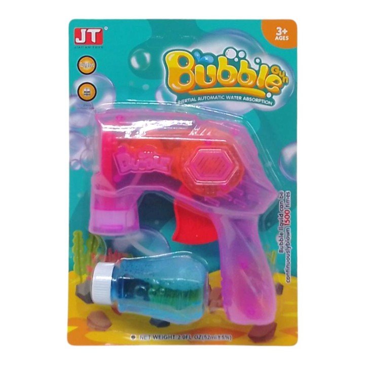 Пістолет для пускання мильних бульбашок, з підсвічуванням (рожевий)