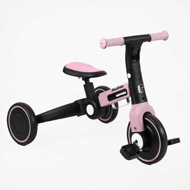 Велосипед 3-х колісний BS-11402 Best Trike колеса EVA переднє 8’’, заднє 6’’, нейлонова рама, трансформується у велобіг,підсвічування, в коробці