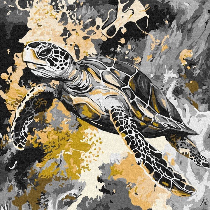 Картина за номерами "Золота черепаха" 40х40 см