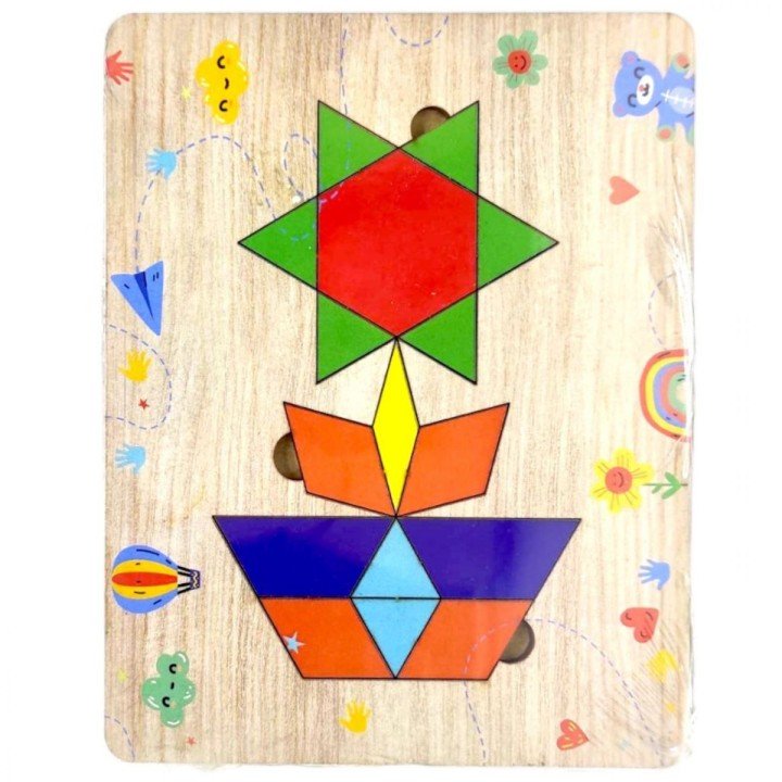 Деревʼяна головоломка "Танграм Квіточка" 17х14 см