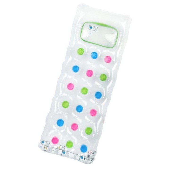 Надувний матрац з підголовником (зелений)