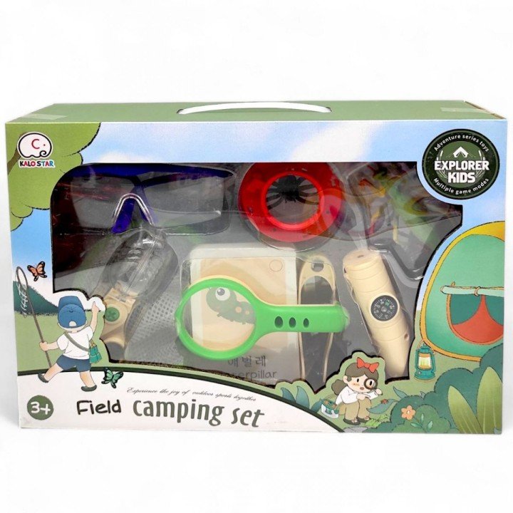 Набір дослідника (мультиінструмент, щипці, ловець, захисні окуляри, лупа, павук, скорпіон, комаха, сачок, картки, в коробці)