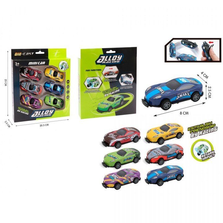 Набір трюкових інерційних машинок стрибаючіх, 6 шт