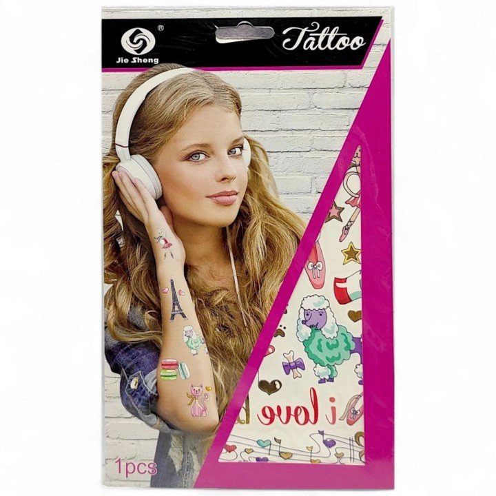 Тимчасове тату "Париж" (1 аркуш 30 тату)