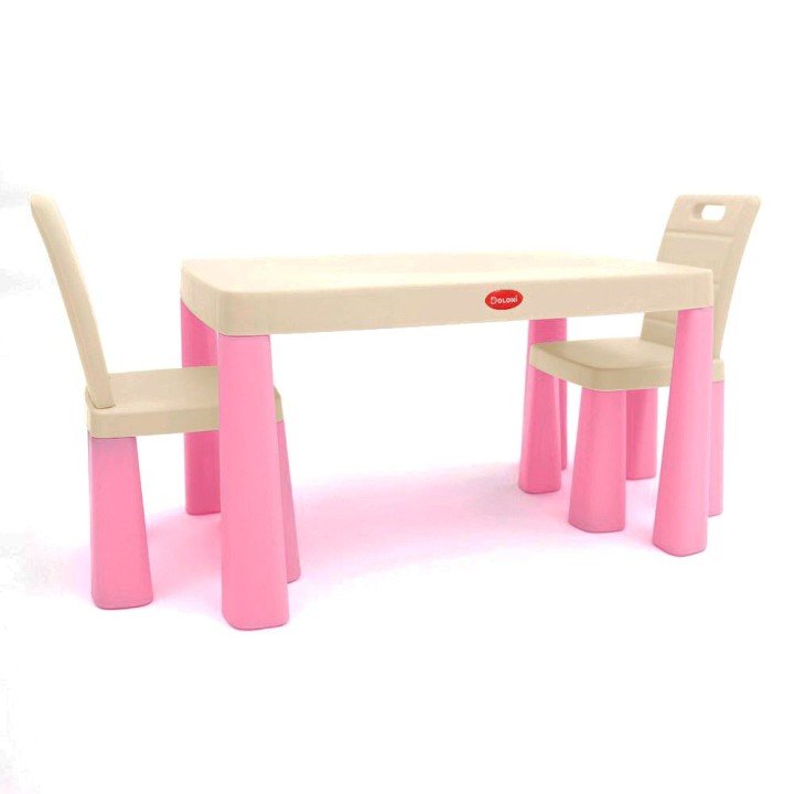 Ігровий набір "DOLONI. Cтіл та 2 стільця" (стіл - 48х82х56 см; стілець - 30х30х60 см; коробка - 58х15х83 см)