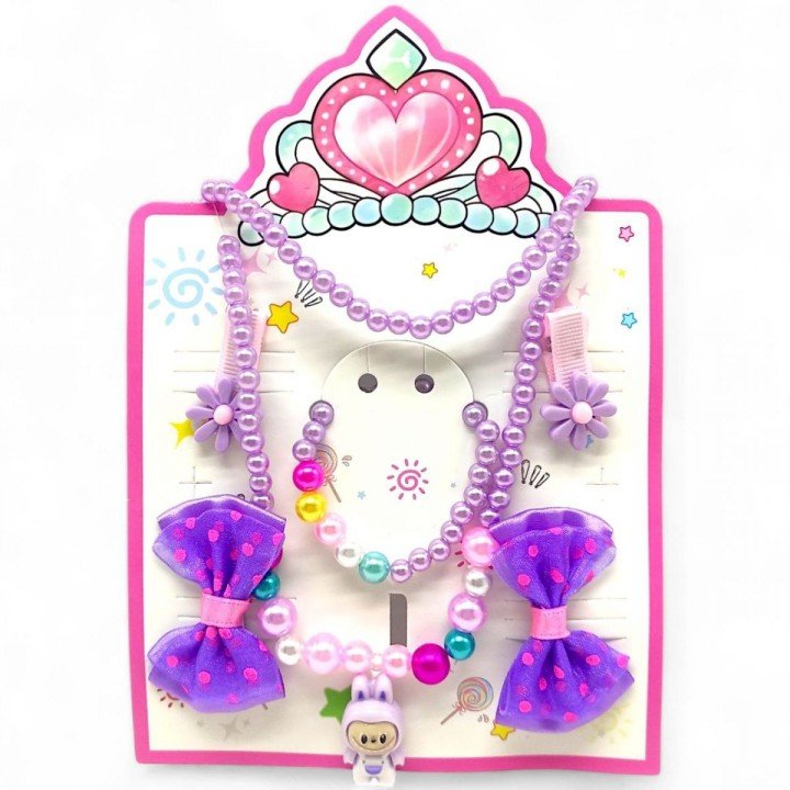 Дитячий набір біжутерії Лабубу (бузковий)