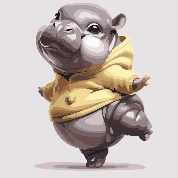 Картина за номерами "Бегемотик танцівник" 30х30 см