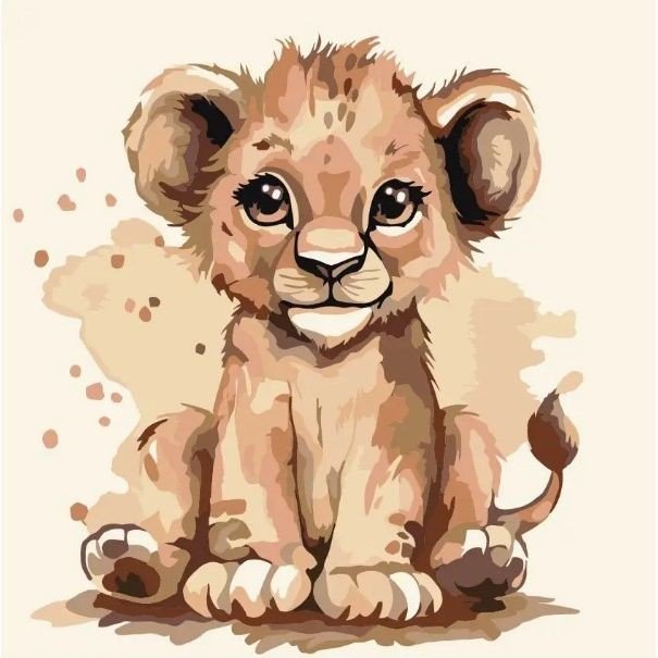 Картина за номерами "Левенятко" 30х30 см