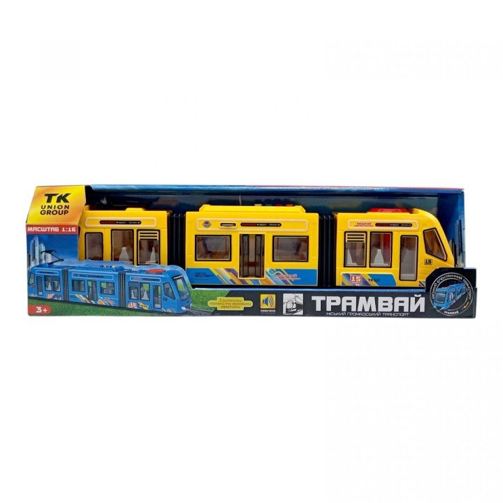 Трамвай автоексперт (Жовтий) (підсвічування, звуки, інерція, рухомі частини)