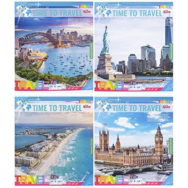 Зошит кольоровий 96 аркушів, клітинка (8 штук в упаковці)