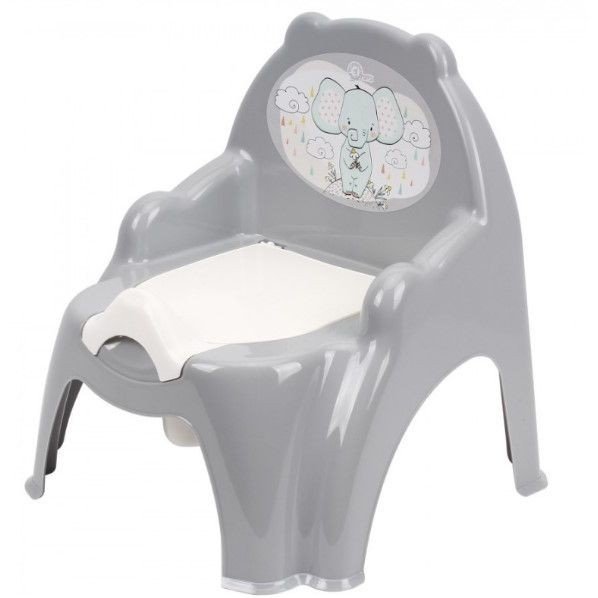 Горщик дитячий, пластиковий, "Слоник" (сірий)