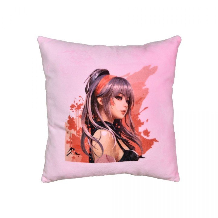 Подушка плюшева "Аніме витонченість" розмір 30*30 см рожева