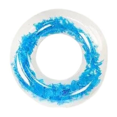 Надувне коло для плавання, ПВХ, прозоре з пірʼїнками, 70см. (СИНІЙ)