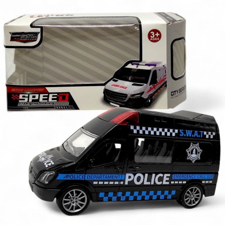 Машинка металева інерційна "Автобус" (ПОЛІЦІЯ)