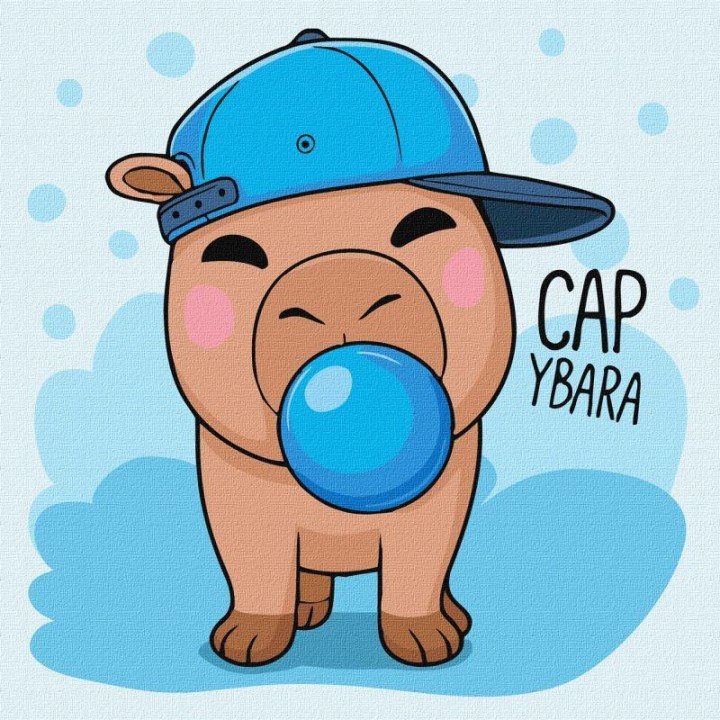 Набір для розпису по номерах для дітей "Капібара і жуйка" 30х30см