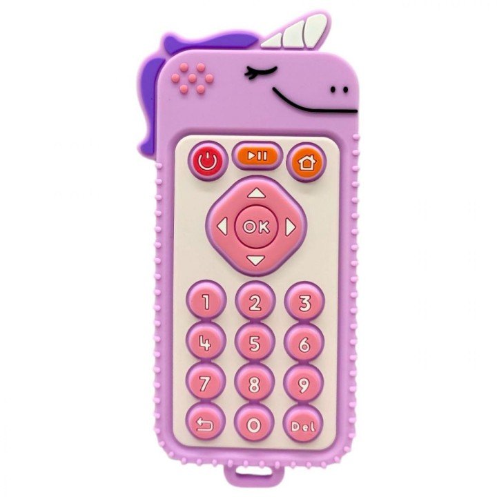 Силіконовий прорізувач пульт Єдиноріг (Рожевий)