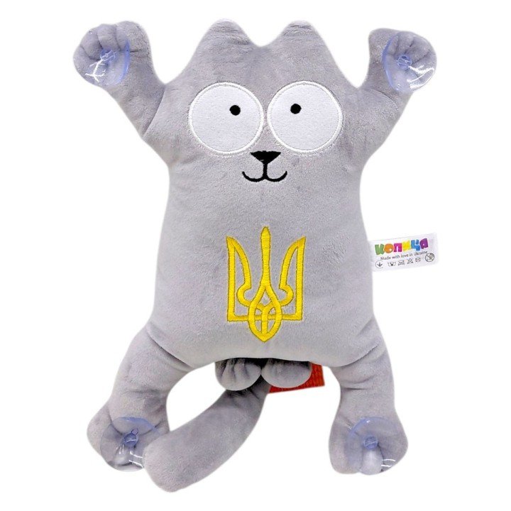 Мʼяка іграшка "Кіт Саймон" (28см) (СІРИЙ)