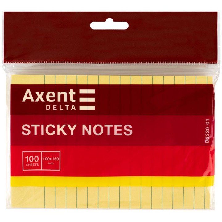 Блок паперу з клейким шаром 100x150мм,100арк.лінія