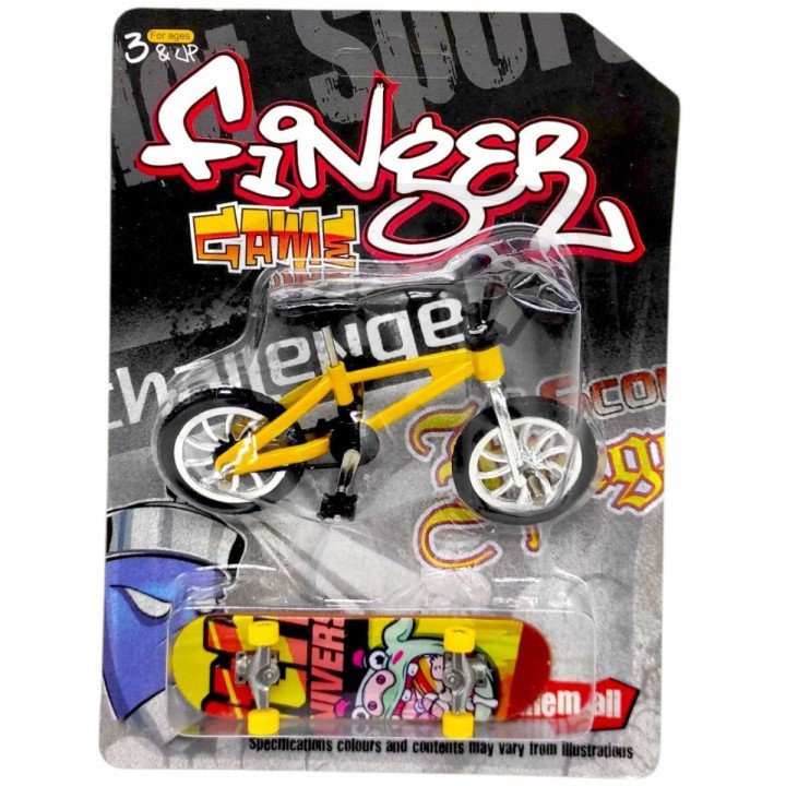 Пальчиковий скейт та велосипед Швидкість 10,5 см (ЖОВТИЙ)