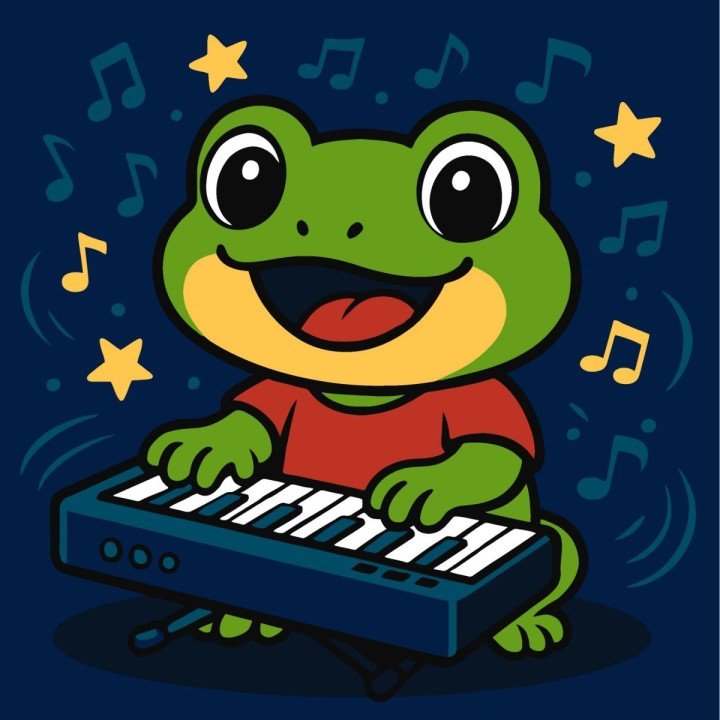 Набір для розпису по номерах "ЖАБА З ПІАНІНО" 25Х25