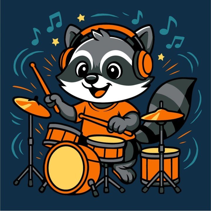 Набір для розпису по номерах "ЄНОТ З БАРАБАНАМИ" 25Х25