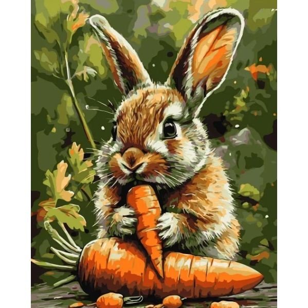 Картина по номерах "КРОЛИК З МОРКВОЮ" 40х50 см