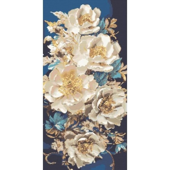 Алмазна мозаїка "ЯСКРАВІ ПІВОНІЇ" 40х80 см