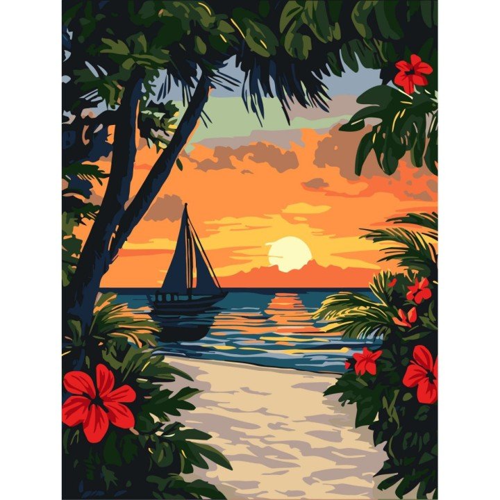 КАРТИНА ПО НОМЕРАХ "КРАСА ТРОПІКІВ" 30Х40 СМ