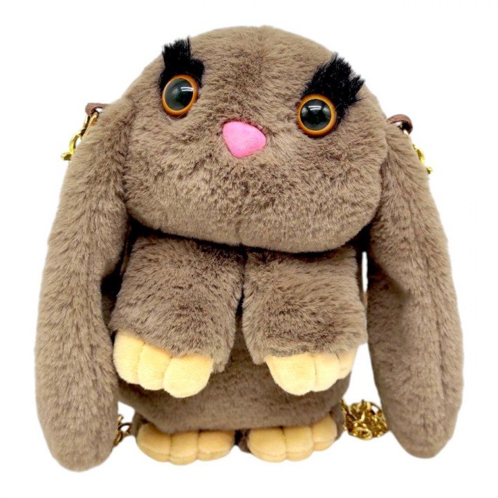 Мʼяка іграшка-рюкзак "Кролик" (КОРИЧНЕВИЙ)