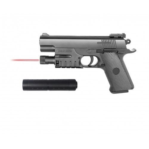 032B Пластиковий пістолет лазер+глушитель