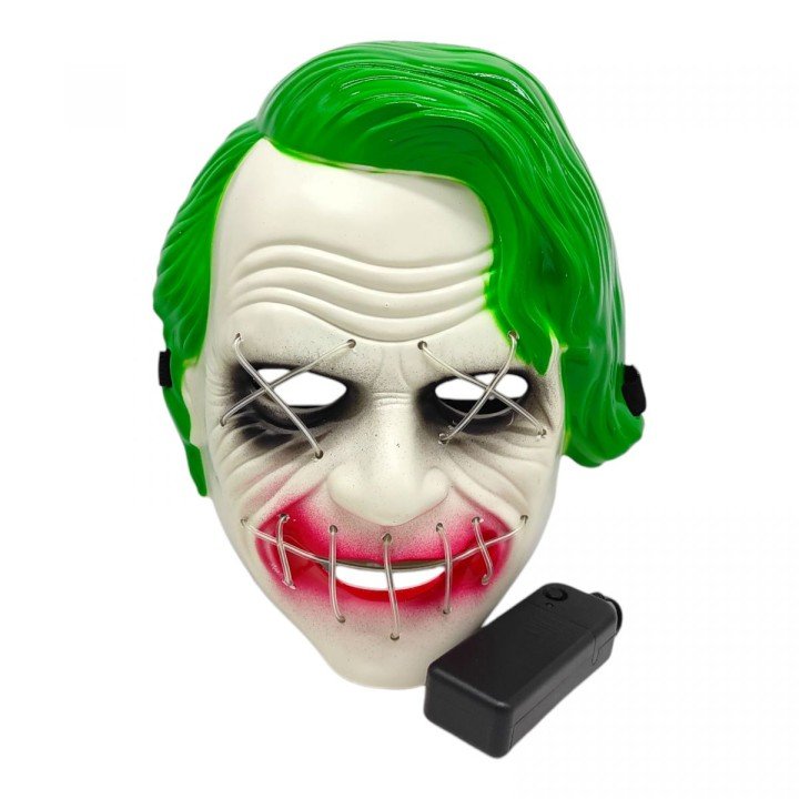 Сяюча маска Джокер СВІТИТЬСЯ (БІЛИМ)