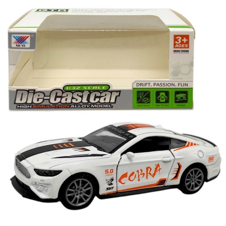 Машинка 1:32 металева MUSTANG COBRA (БІЛИЙ)