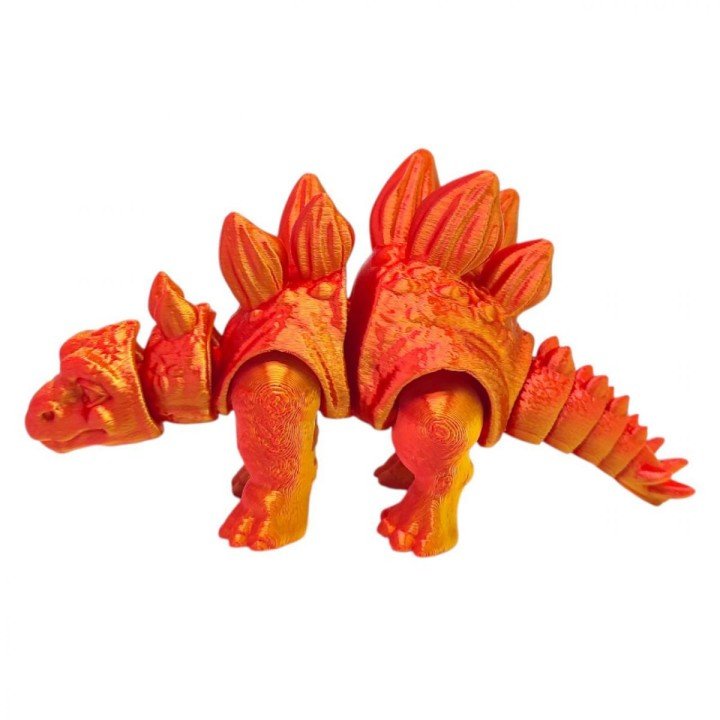 Іграшка рухлива 3D Динозавр 18 см, Стегозавр (ПОМАРАНЧЕВИЙ  ГРАДІЄНТ)