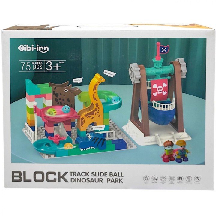 Конструктор на 75 деталей, “Динозаври”, фігурки для гри, в коробці