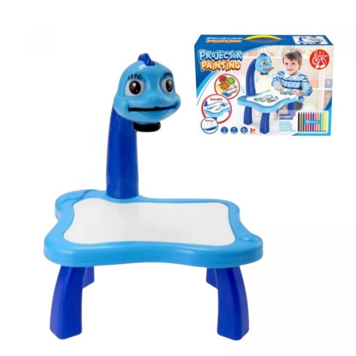 Столик з проєктором, на батарейках, музика, 3 диски, фломастери, в коробці